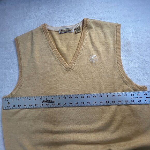 Joey Rodolfo Mens Merino Wool Knit V-Neck Sweater Vest XL Beige Pullover Casual - Picture 8 of 10